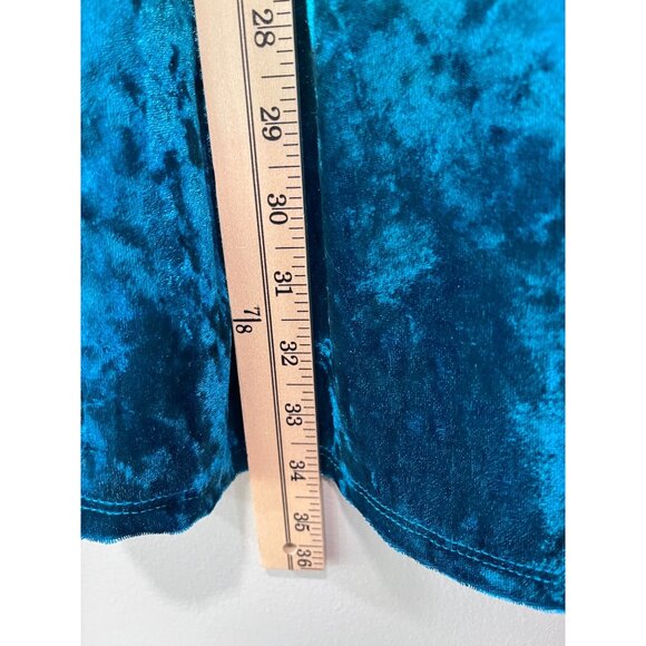 BCX Dress Teal Velvet Sleeveless A-Line Dress With Keyhole & Button Closure Size - Picture 4 of 11
